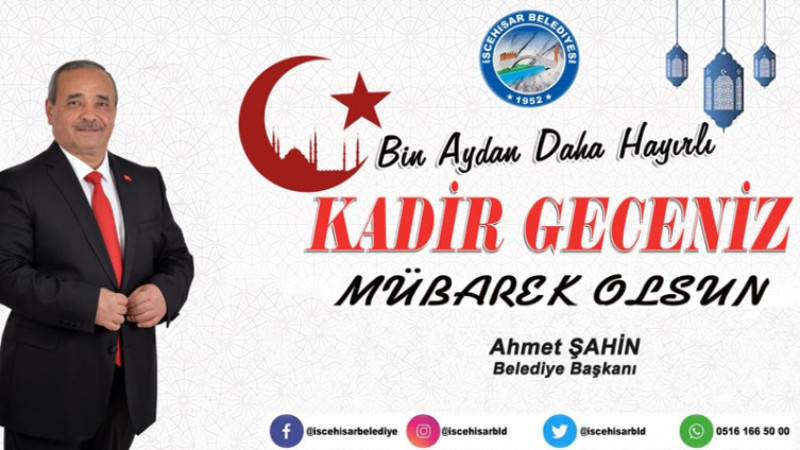 Ahmet Şahin, Kadir Gecesi dolayısıyla bir mesaj yayımladı
