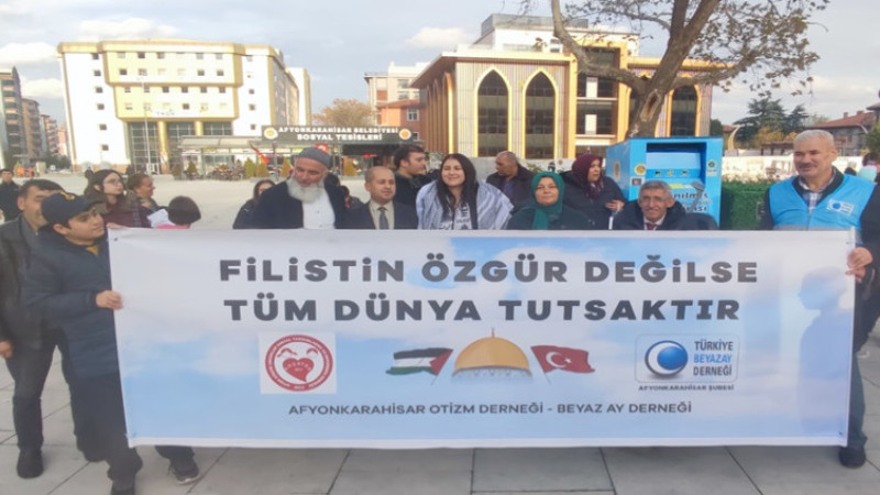Fatma Kilci Kavas, Filistin zulmü hakkında yapılan eylemde konuştu