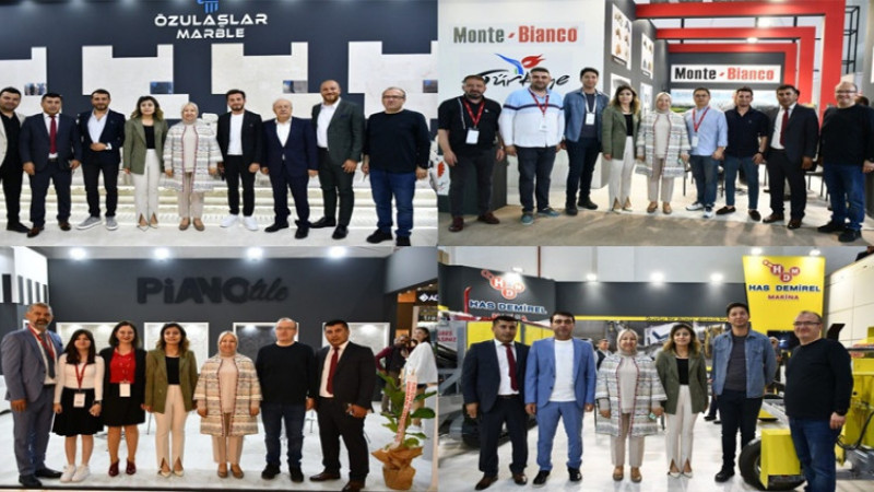 İMİOSB Yönetimi, MARBLE İZMİR Fuarında firmaları ziyaret etti
