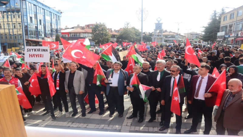 Şuhut'ta Gazze'ye Destek Yürüyüşü düzenlendi