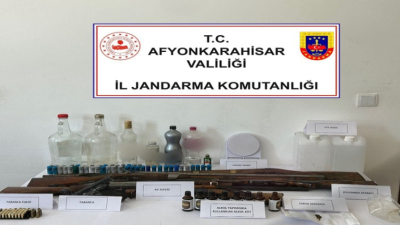 Jandarma tarafından kaçak/sahte alkol yapan şahıs yakalandı