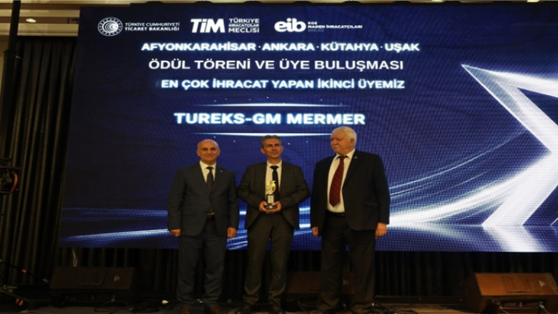 Tureks’e doğal taş ihracatında 4 ödül birden verildi
