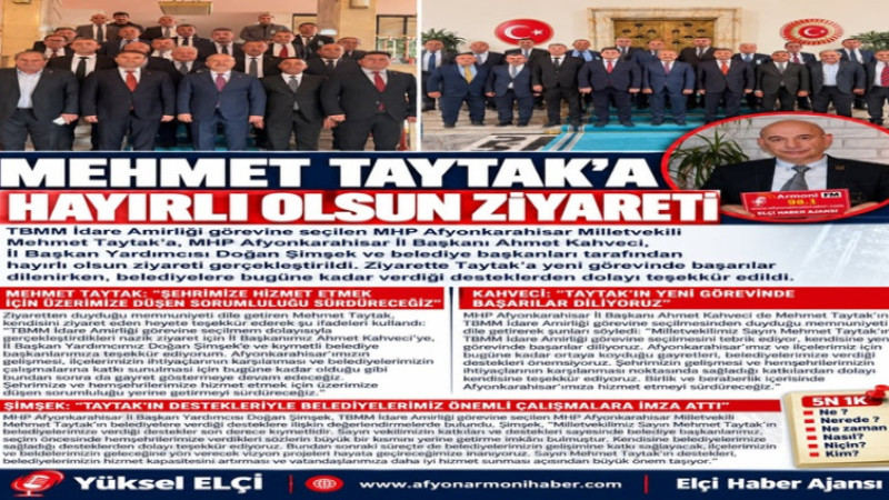 MHP Heyetinden Mehmet Taytak'a Tebrik Ziyareti